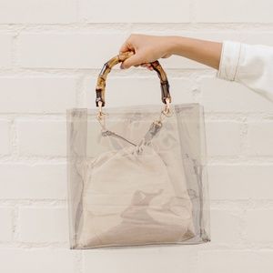 1 LEFT| Melissa Clear Tote Bag Crossbody in Canvas